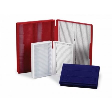 Heathrow Scientific Standard Microscope Slide Boxes, 100 Capacity, Red 247689R